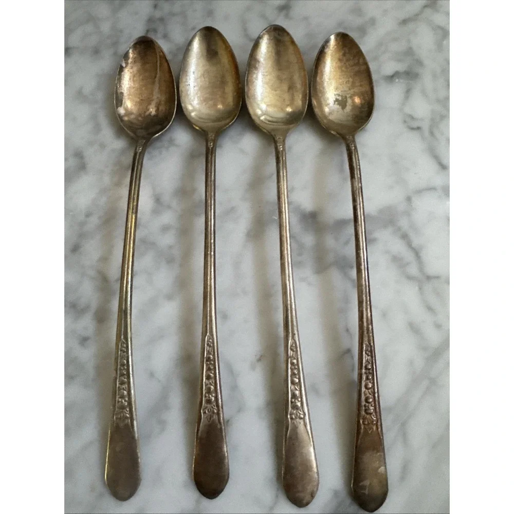 International Silver Plate PRISCILLA LADYANN Set Of 4 Ice Tea Spoons